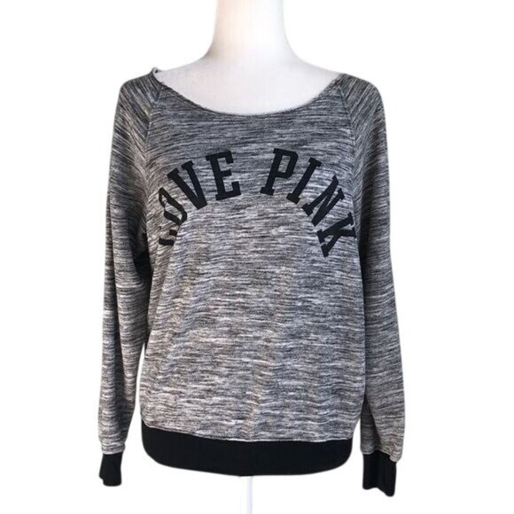 VS PINK Love Pink Gray Sweatshirt - XS - Picture 1 of 5